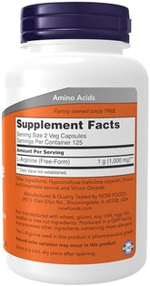NOW Foods Supplements, L-Arginine 500 mg, Nitric Oxide Precursor*, Amino Acid, 250 Veg Capsule